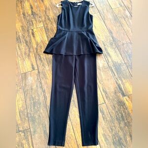 Eliza J Black Sleeveless Peplum Jumpsuit